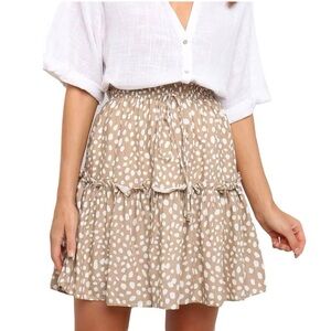 Flowy Drawstring Ruffle Skirt